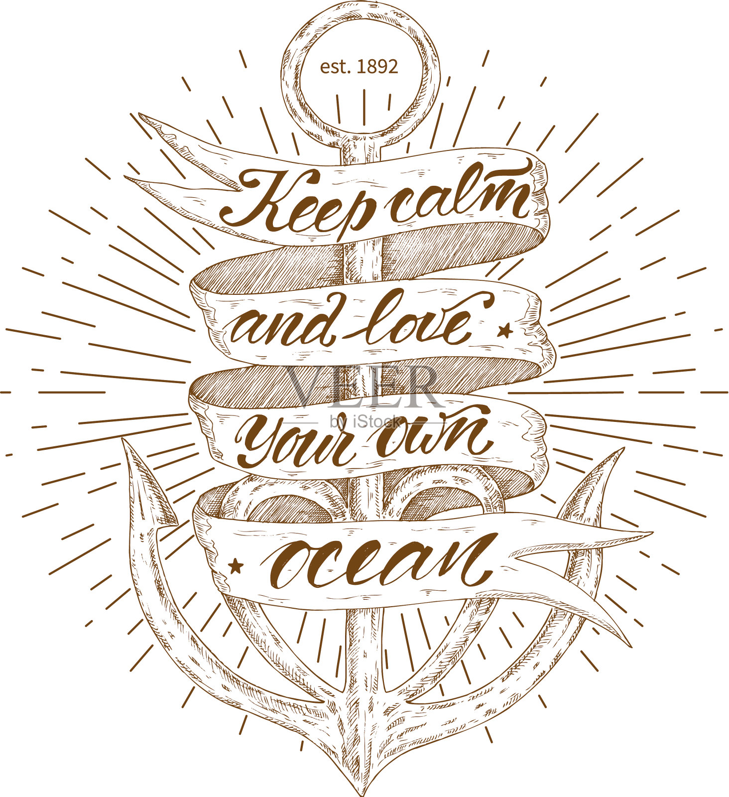 船用缎带标签插画图片素材