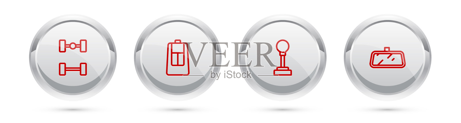 设定线底盘车车钥匙与遥控齿轮图标素材