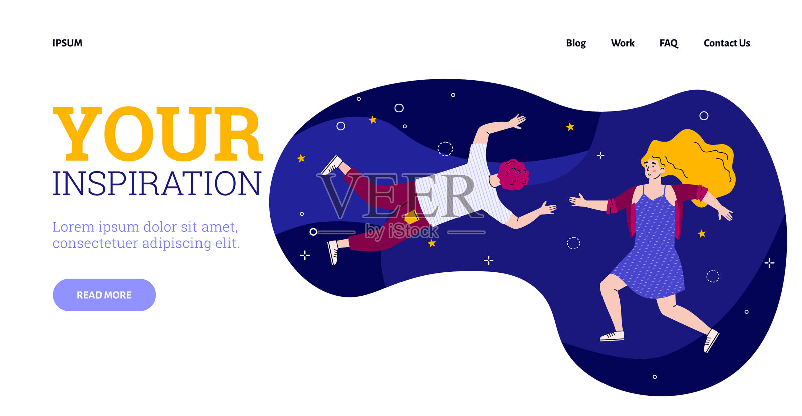 网站横幅上的灵感和创造力的主题设计模板素材