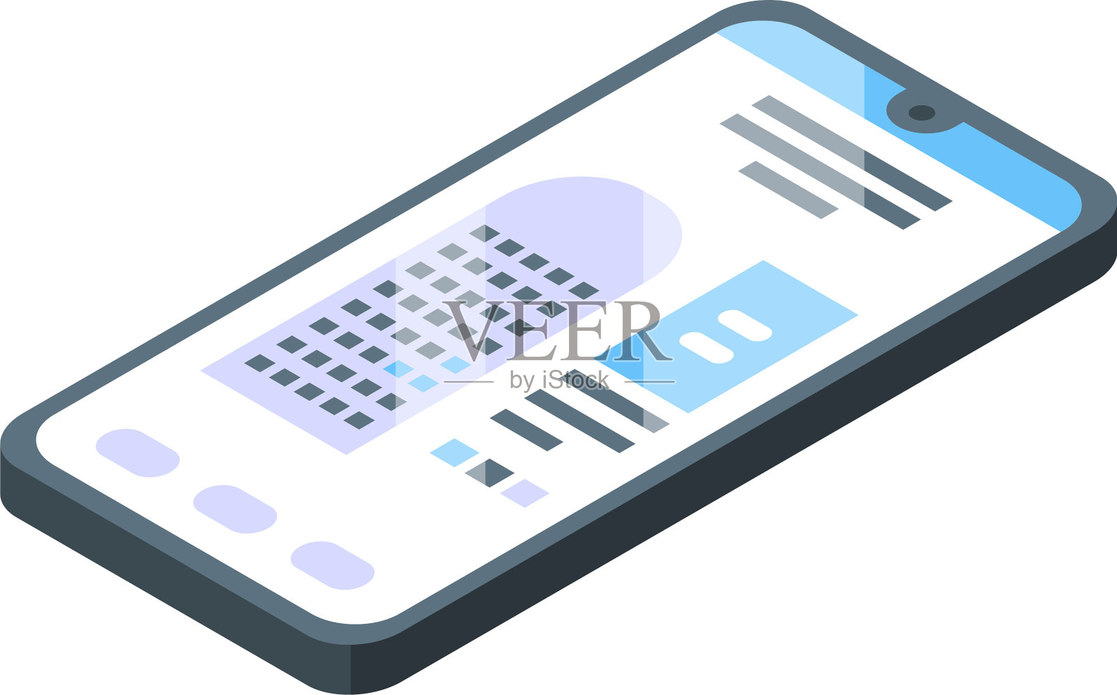 手机机场图标等距风格插画图片素材