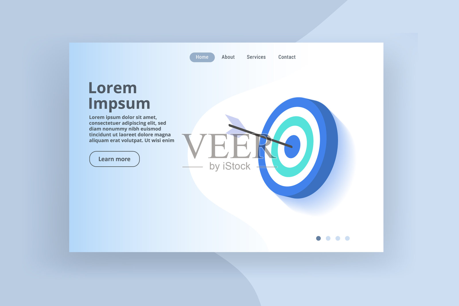 等距目标旗帜概念插画图片素材