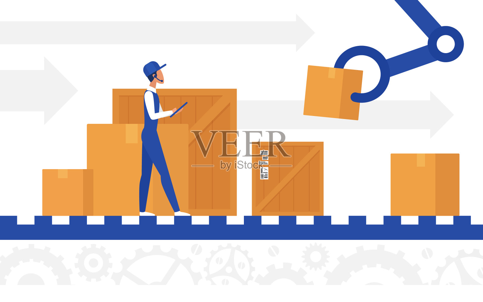 送货自动化控制工人工作中设计元素图片