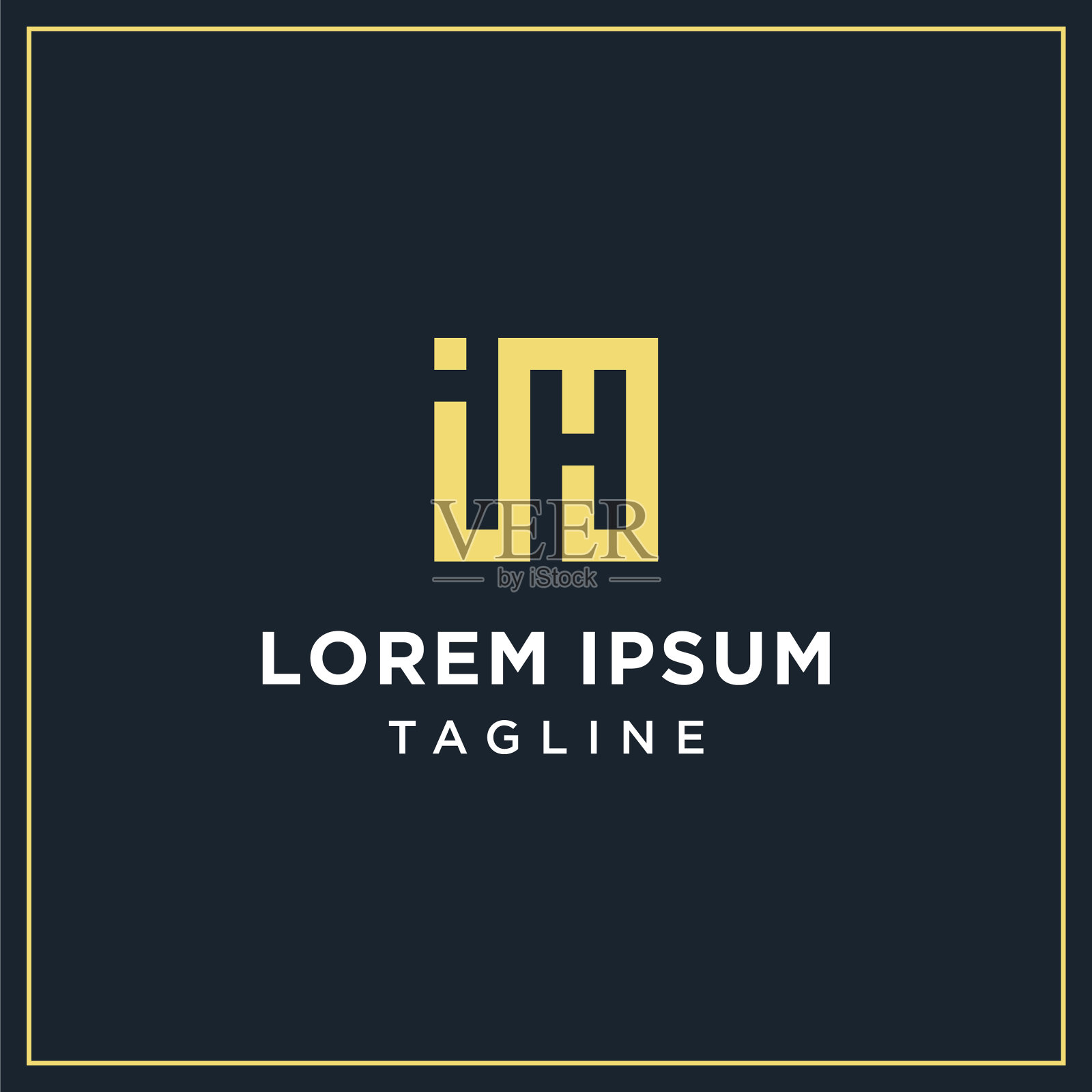 Ih或im方形标识插画图片素材