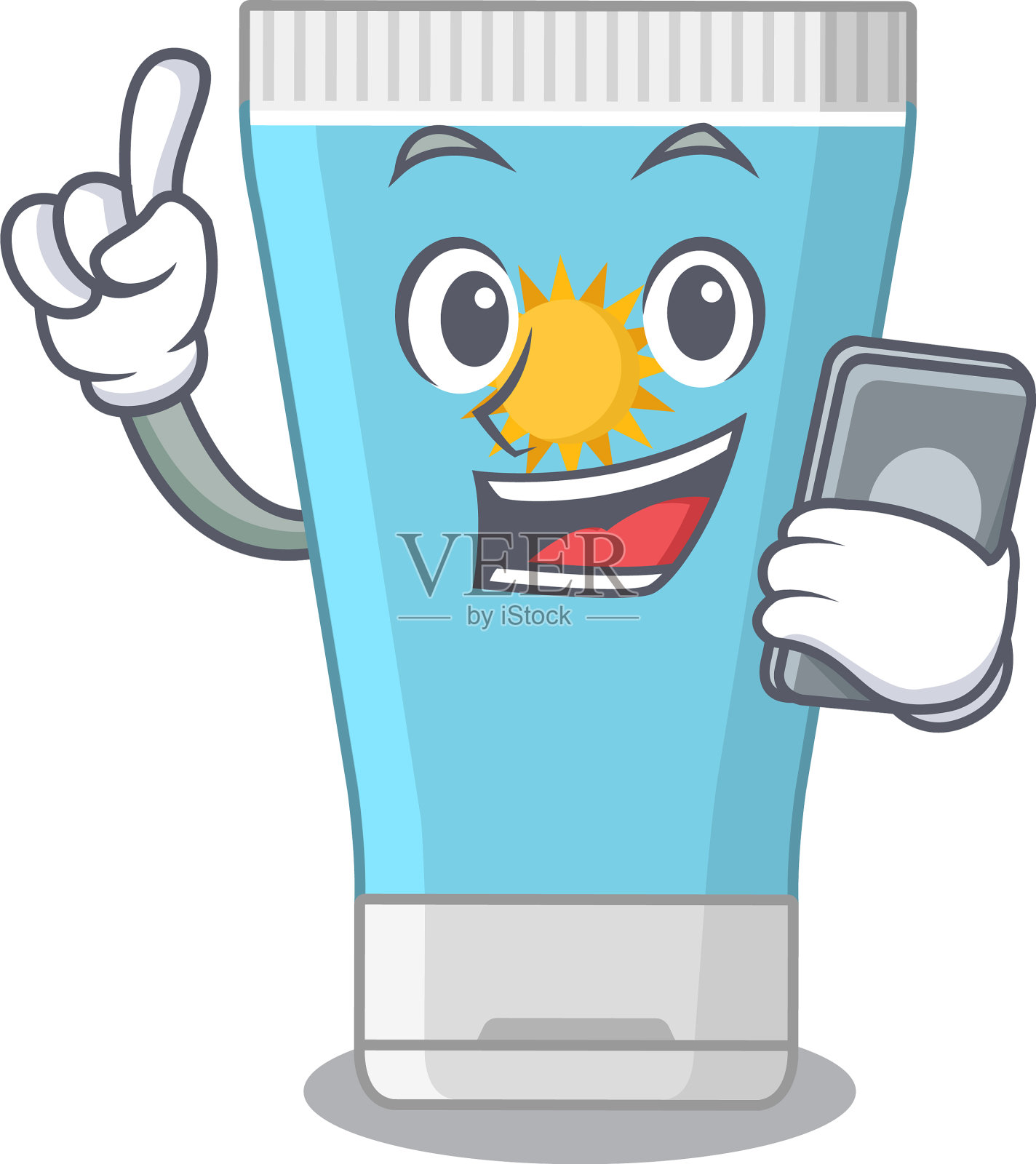 防晒霜漫画人物说话用设计元素图片