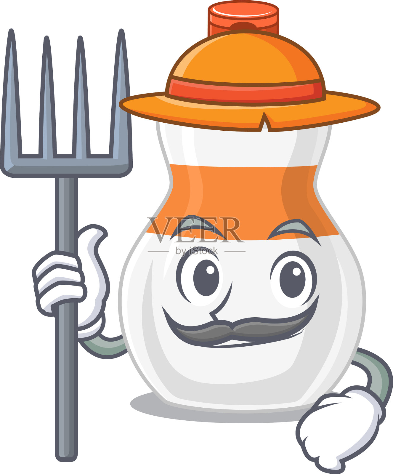 农民身体润肤剂吉祥物设计与帽子设计元素图片