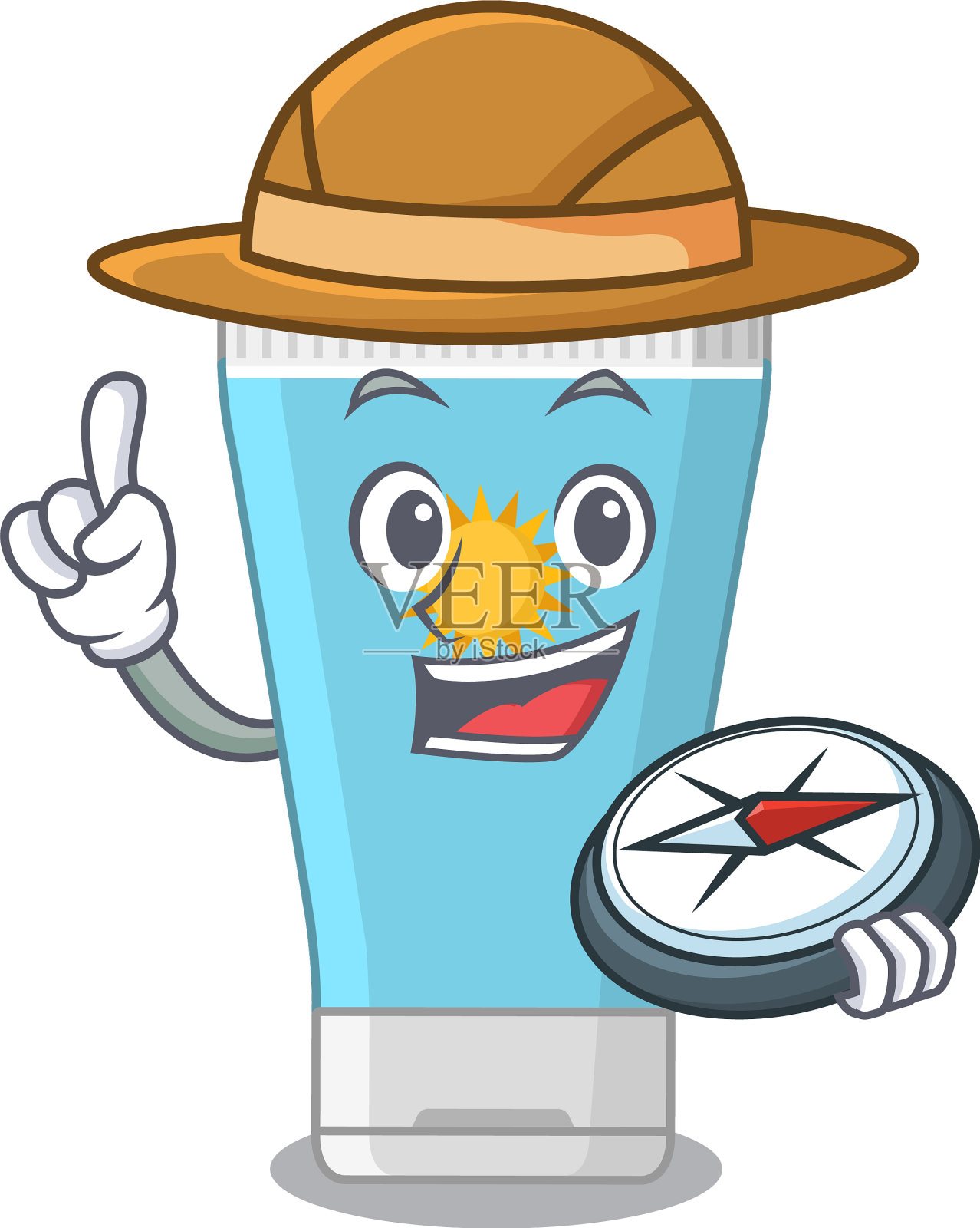 吉祥物设计概念防晒霜探索者设计元素图片