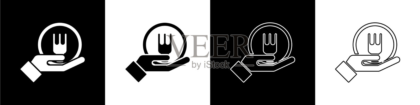 设置在线订购和快餐外卖图标图标素材