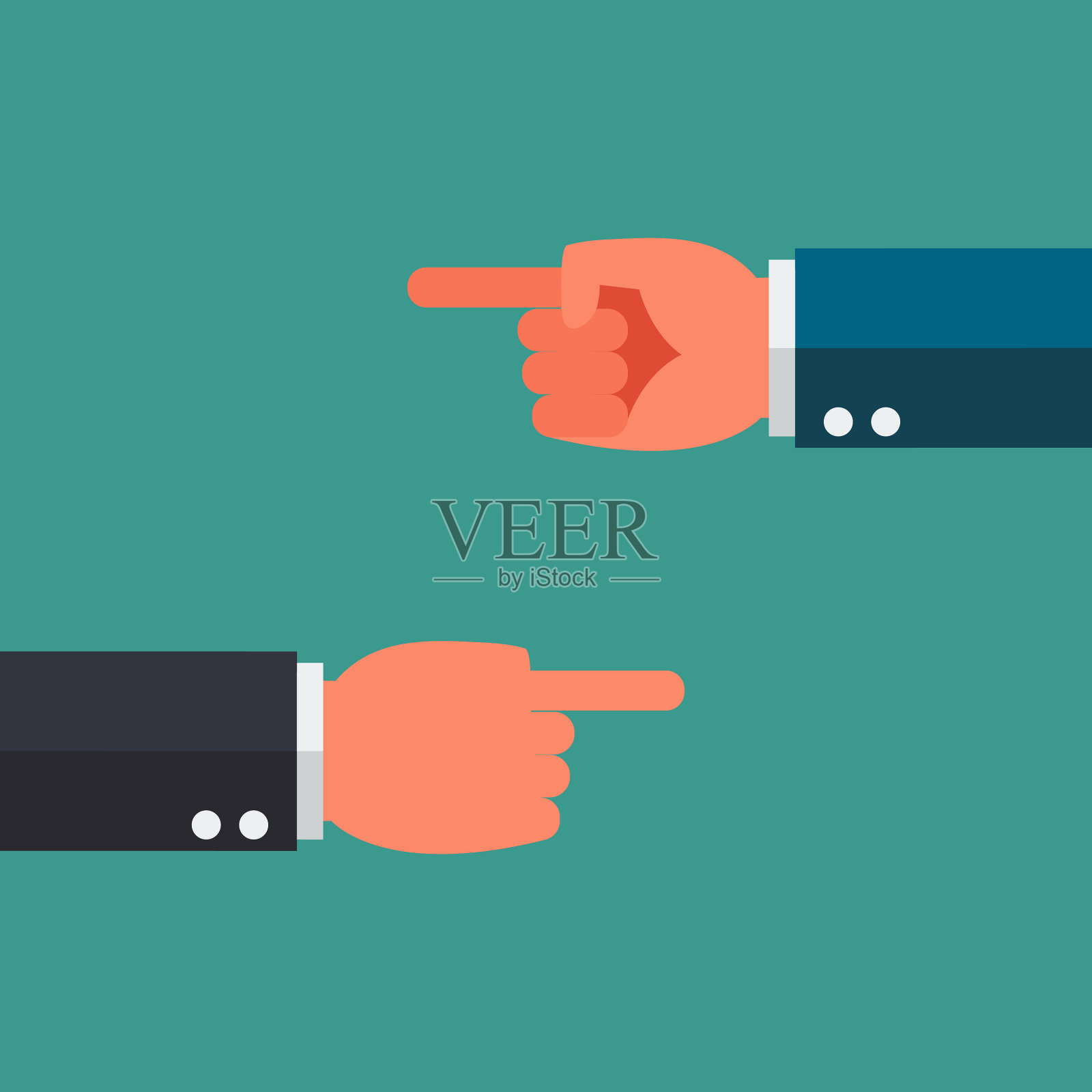 两个商人双手互相指指点点插画图片素材