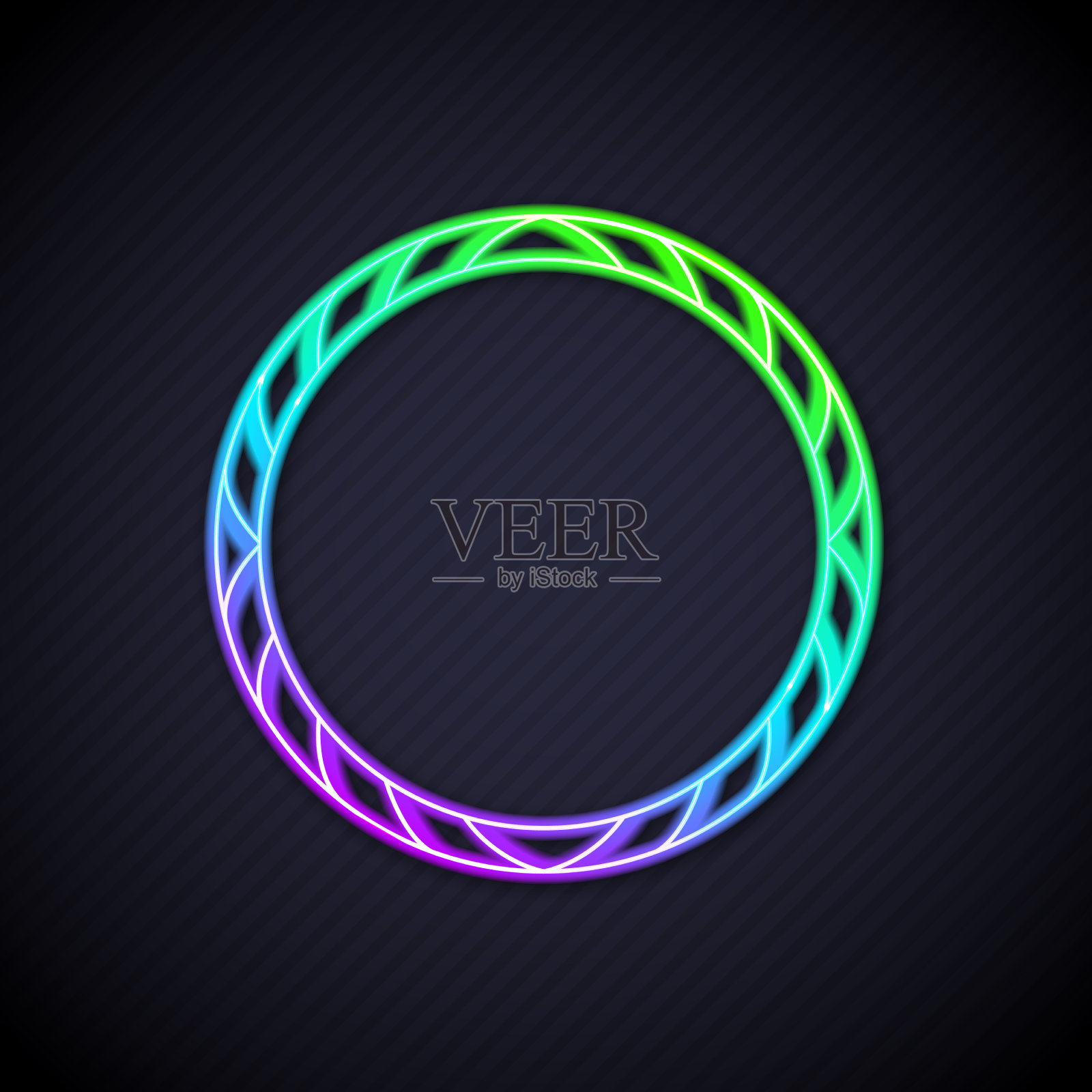 发光的霓虹灯线自行车车轮图标孤立上插画图片素材