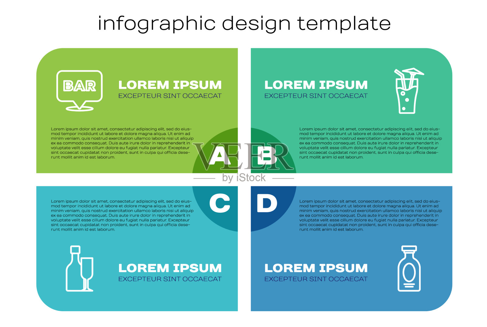 设置行酒瓶与玻璃酒精吧插画图片素材