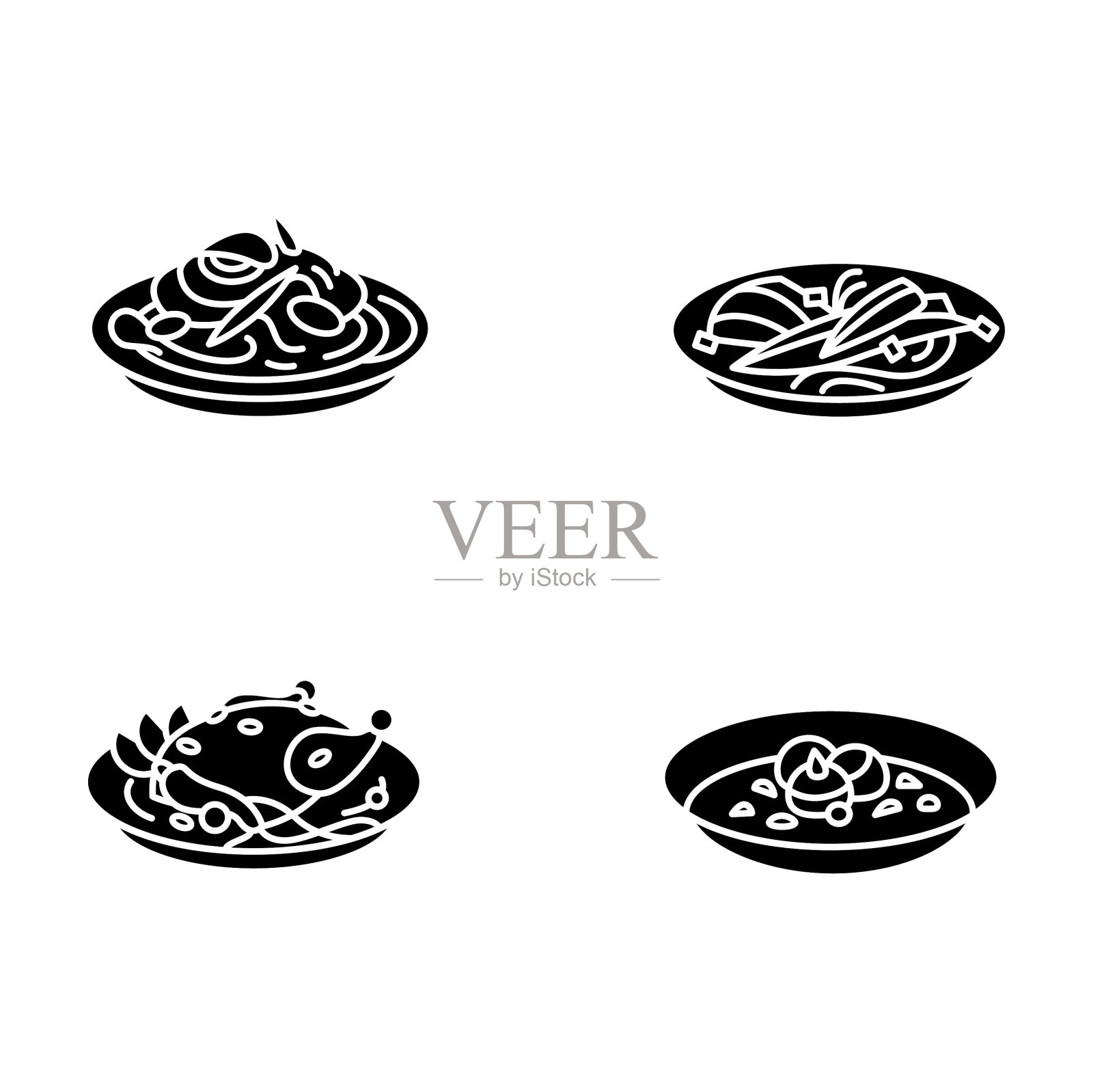 韩国食物字形图标图标素材