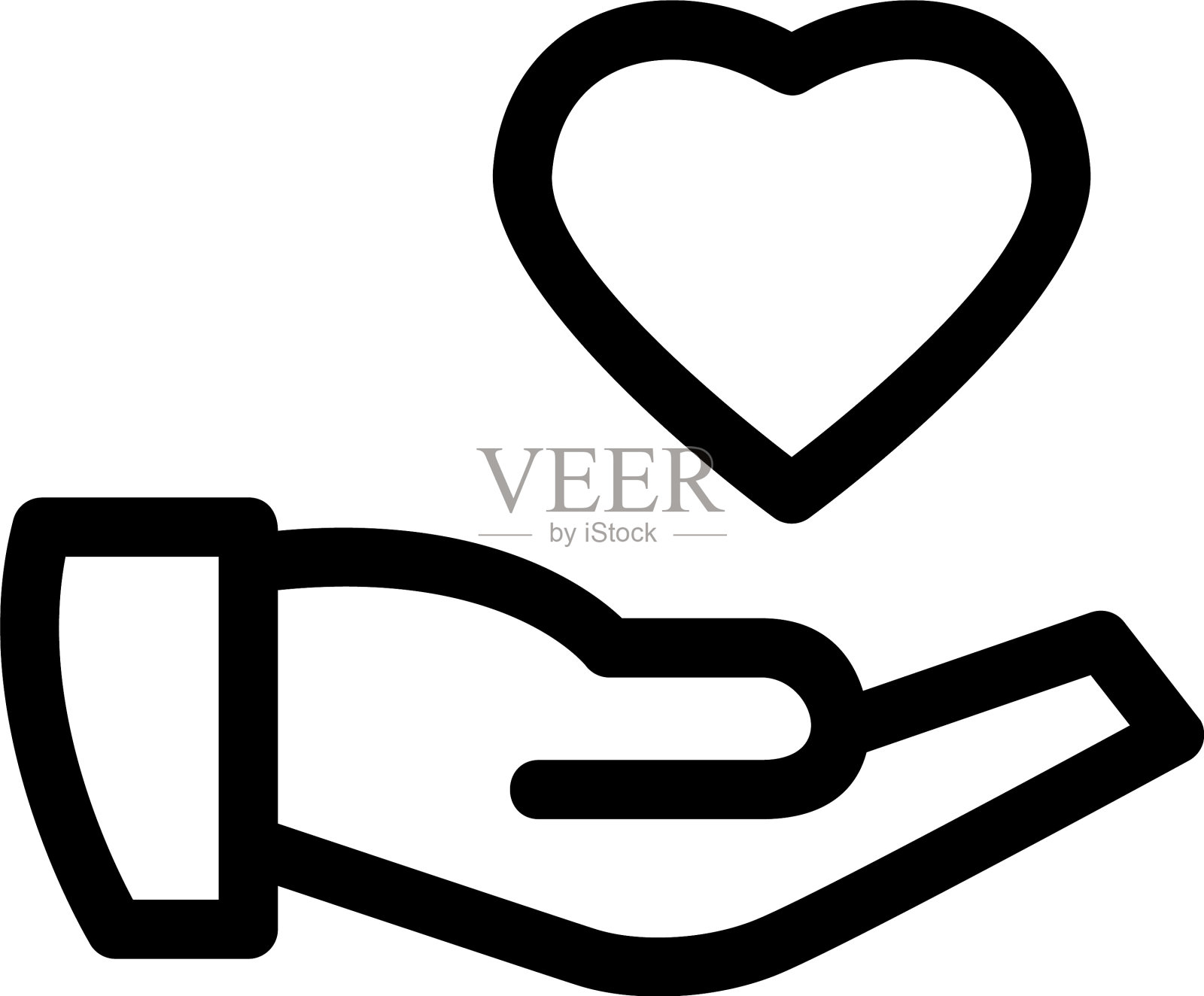 爱的手标志或标志孤立符号符号插画图片素材