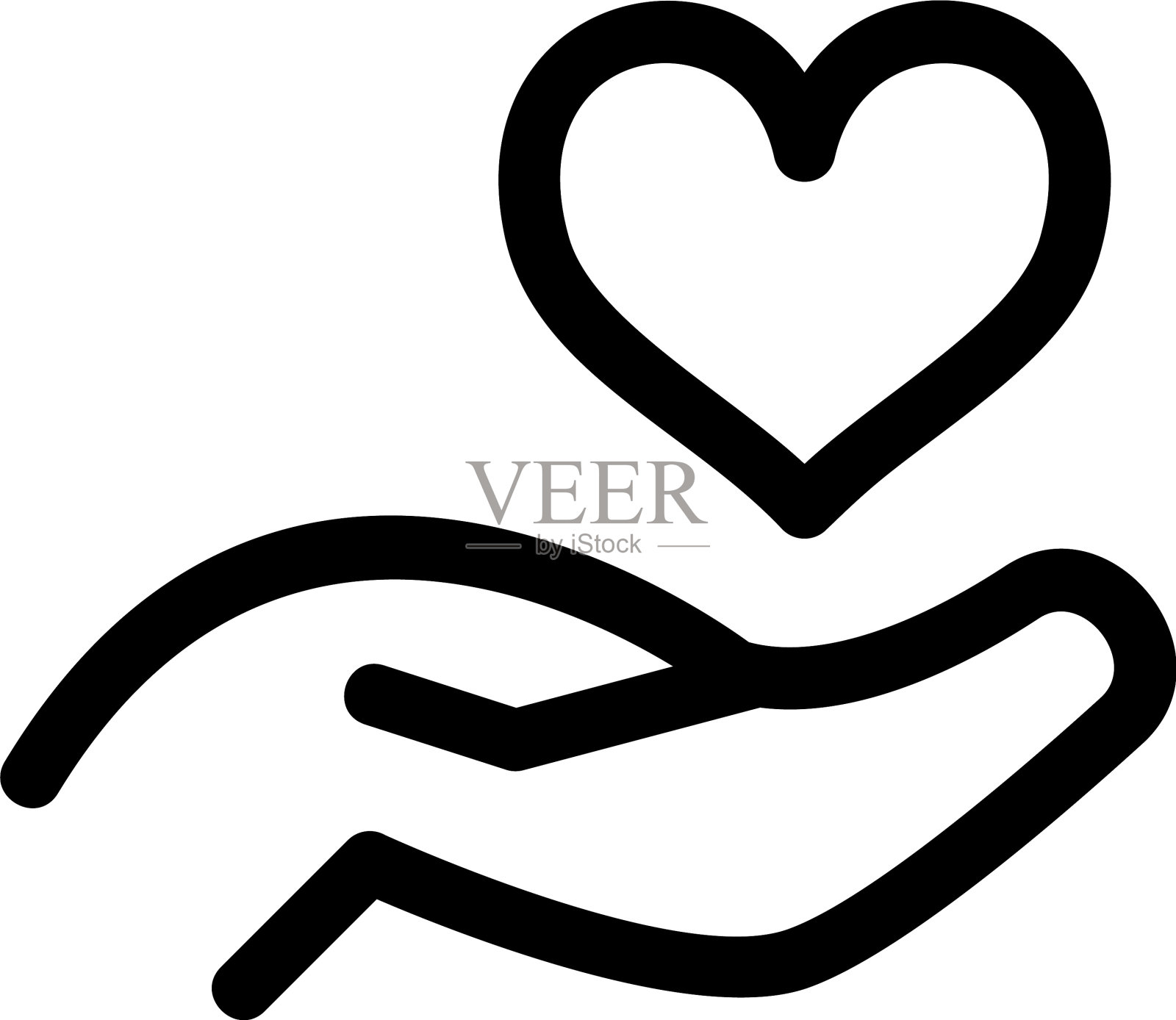 爱的手标志或标志孤立符号符号插画图片素材