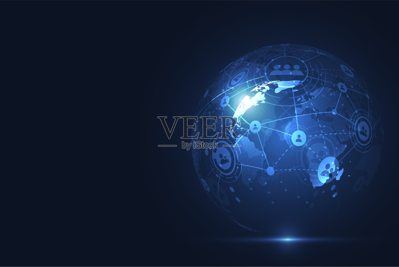 全球网络连接。世界地图的点和线组成概念的全球业务。矢量图插画图片素材