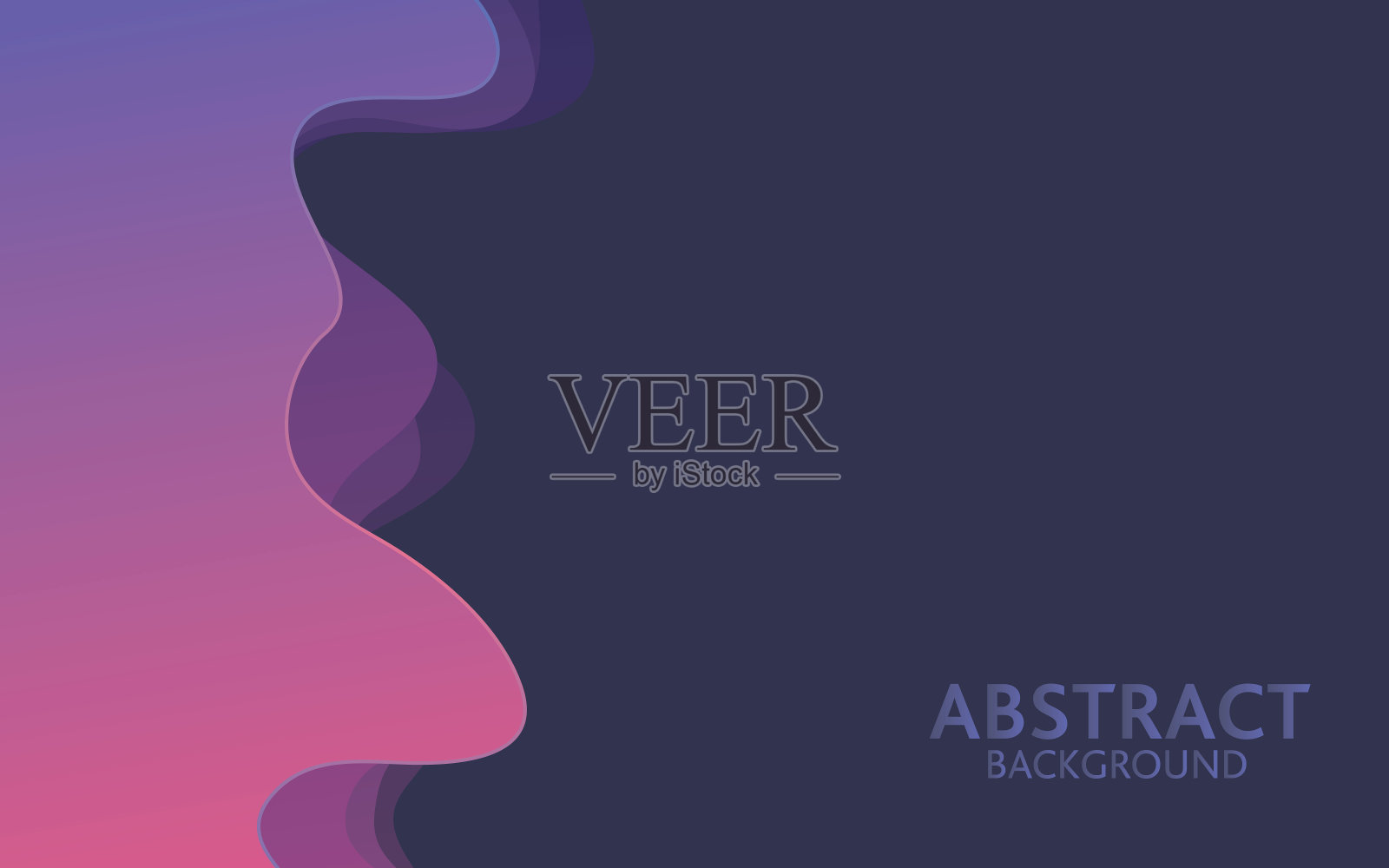 紫色抽象波浪背景。梯度流体形状组成插画图片素材