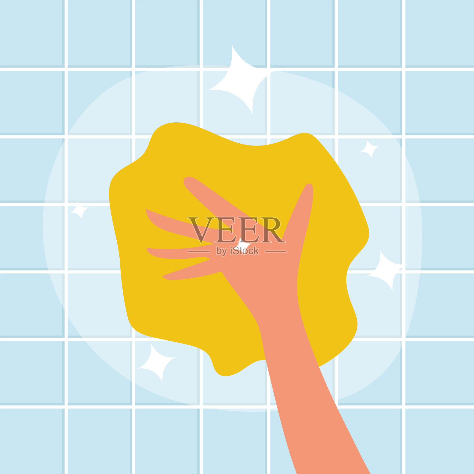 擦拭手中的餐巾插画图片素材