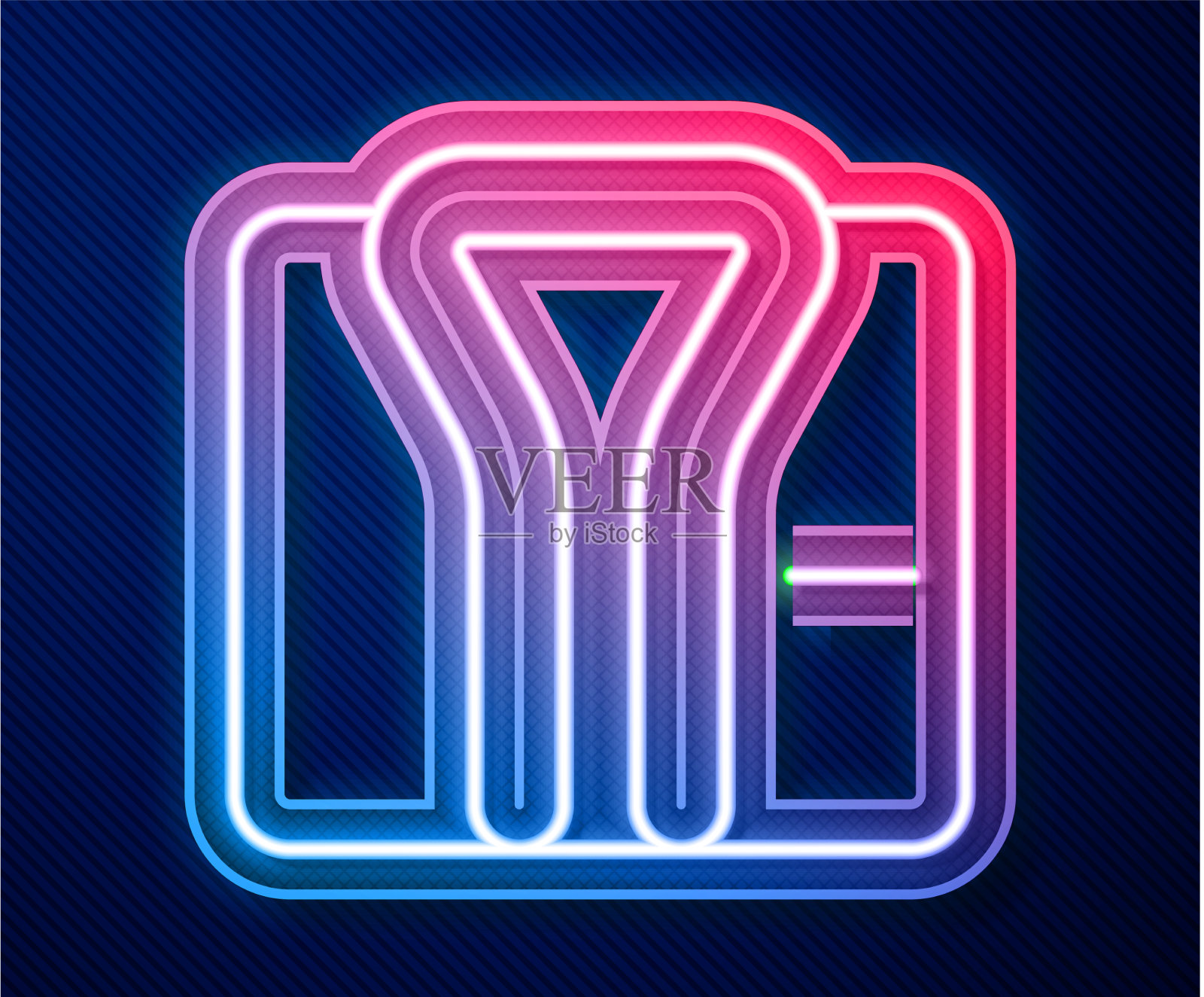 发光的霓虹线浴袍图标孤立在蓝色图标素材