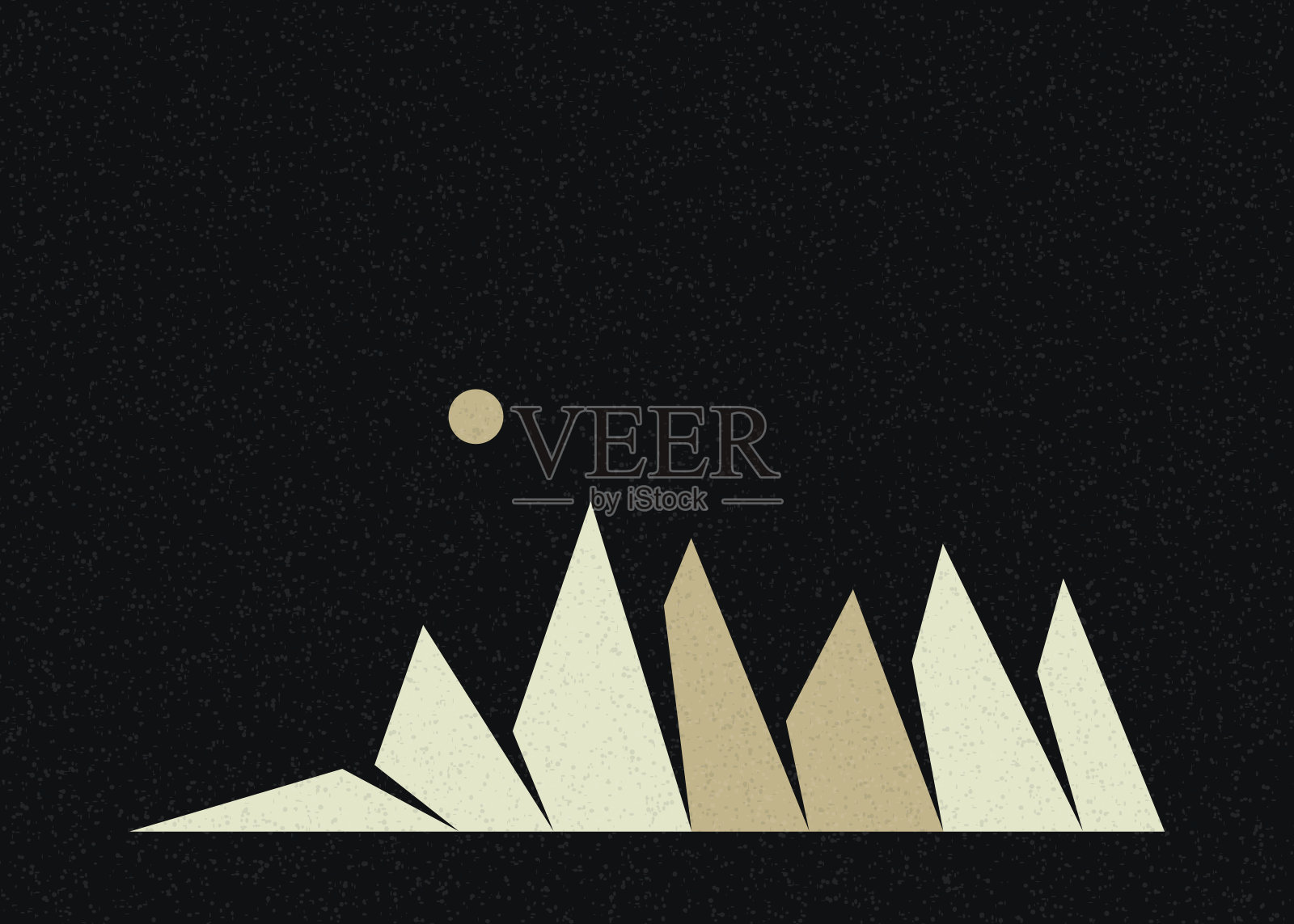 几何山剪影生成艺术海报插图插画图片素材