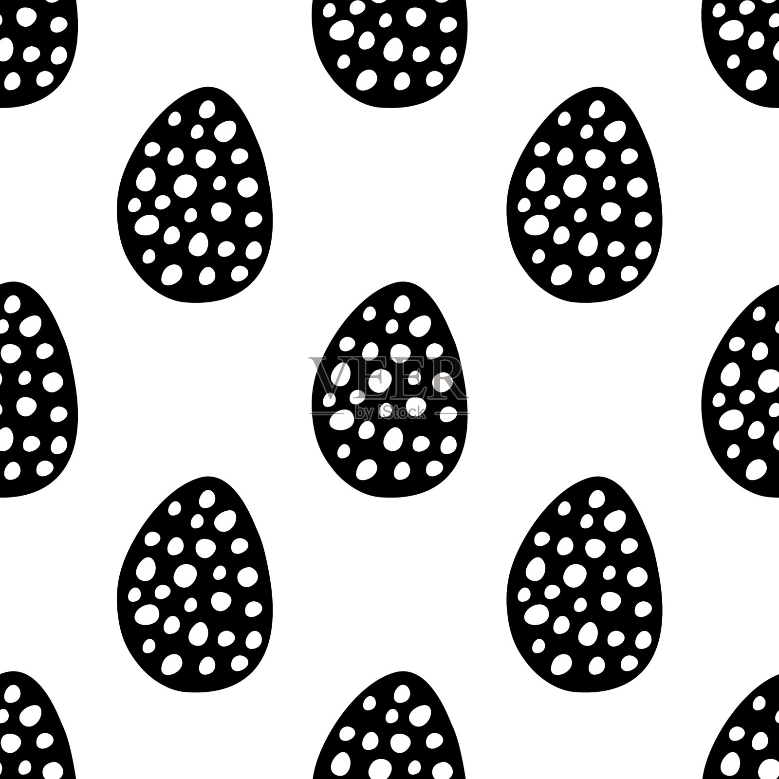 由手绘复活节彩蛋制成的无缝图案插画图片素材