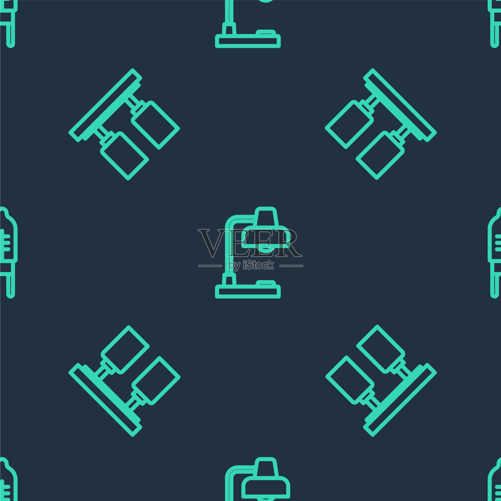 设线台灯和led轨道灯图标素材