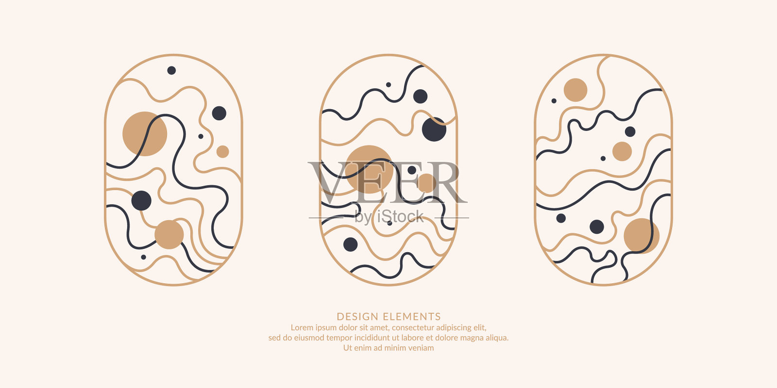 一套现代背景与抽象元素插画图片素材