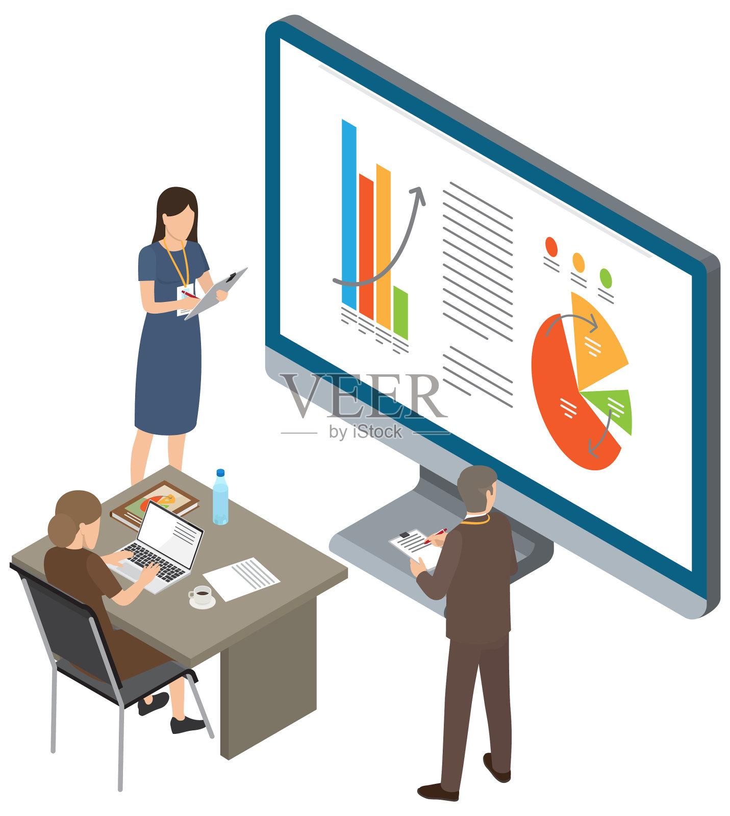 商人向同事做演示设计元素图片