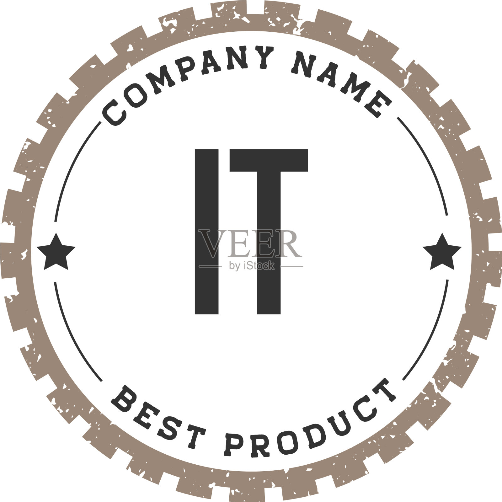 首字母它齿轮复古的标志概念图标素材