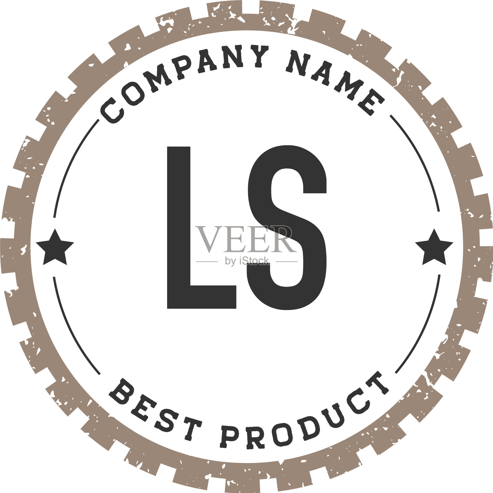 首字母ls齿轮复古标志概念图标素材