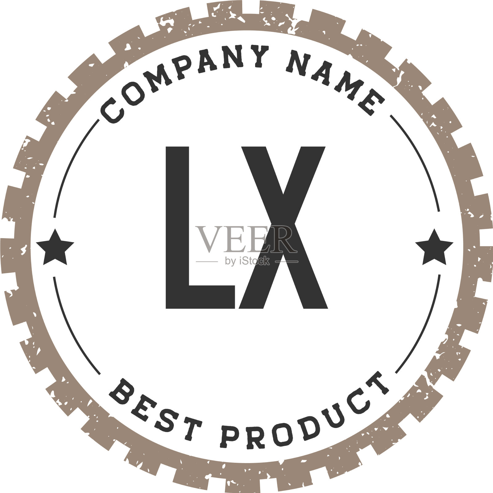 首字母lx齿轮复古标志概念插画图片素材