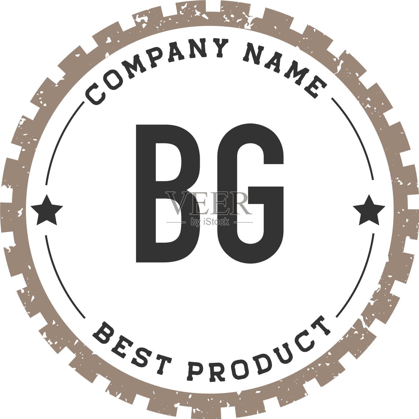 首字母bg齿轮复古标志概念插画图片素材