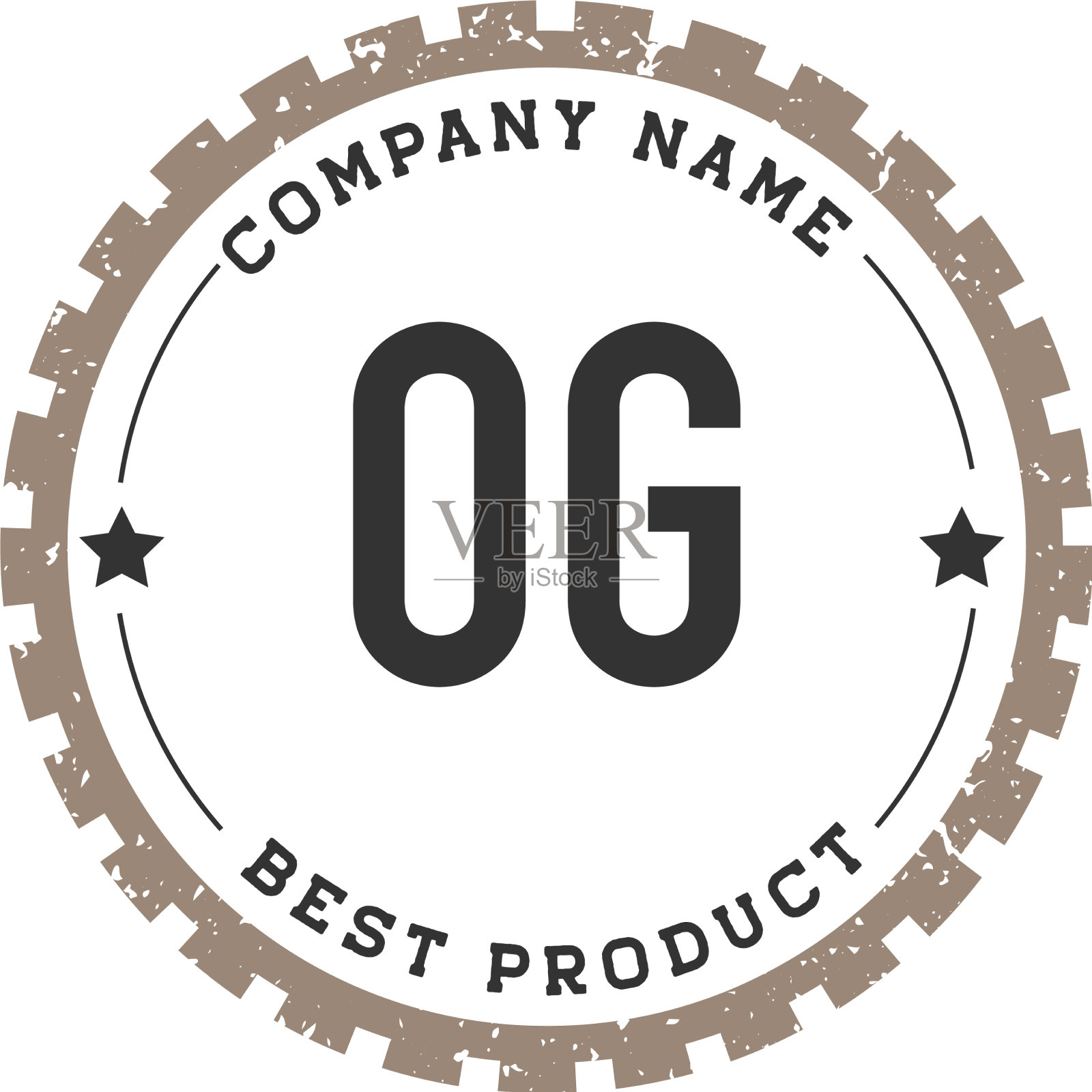 首字母og齿轮vintage标志概念插画图片素材