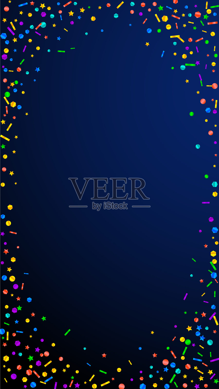 节日难忘的五彩纸屑庆祝明星插画图片素材