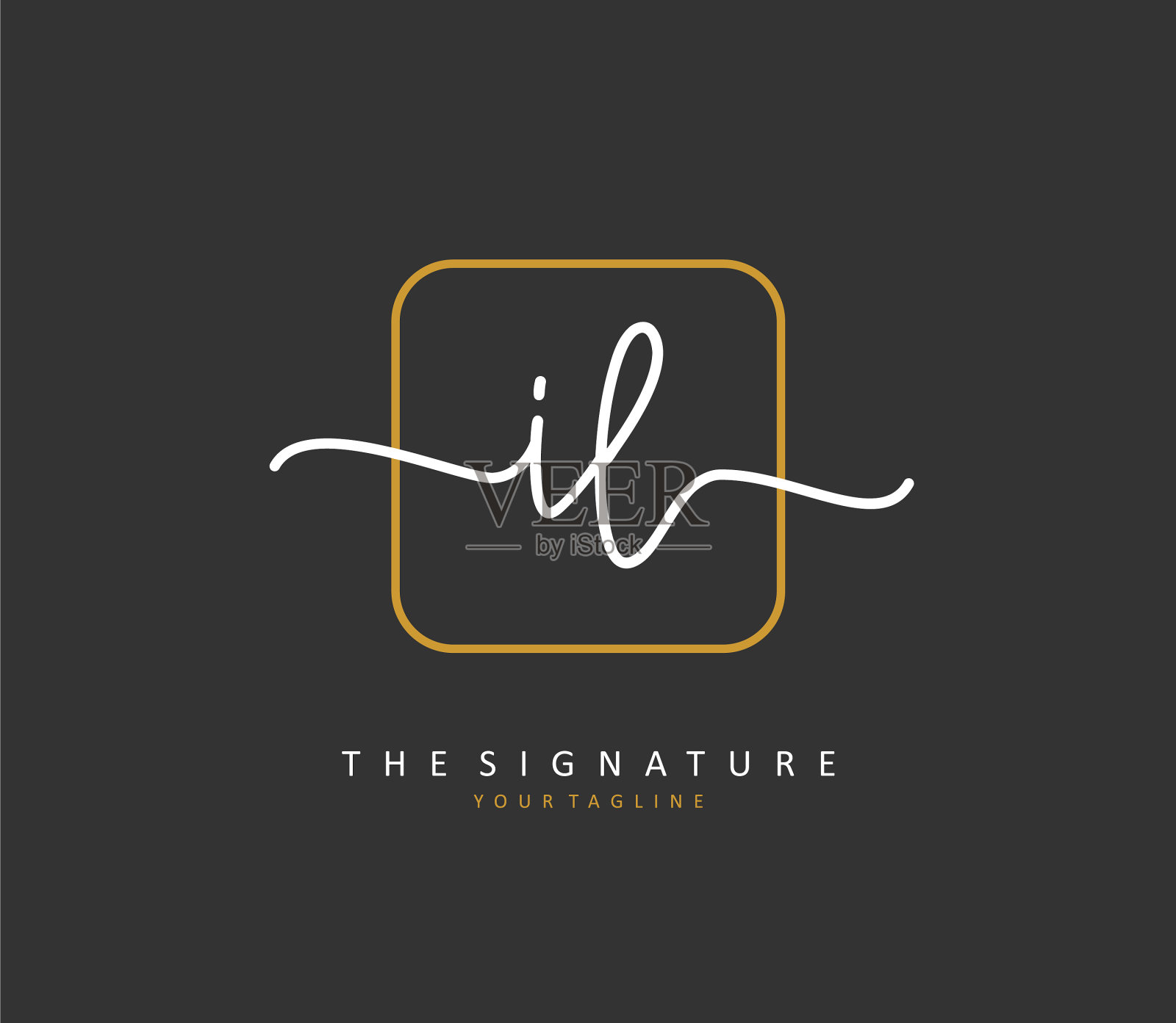 Il首字母手写和签名标志插画图片素材