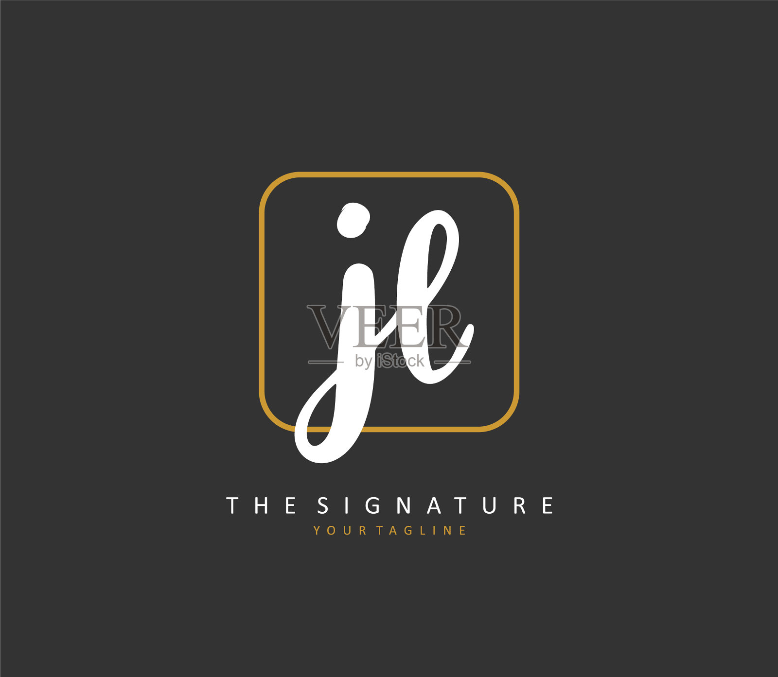 Jl首字母手写和签名标志插画图片素材