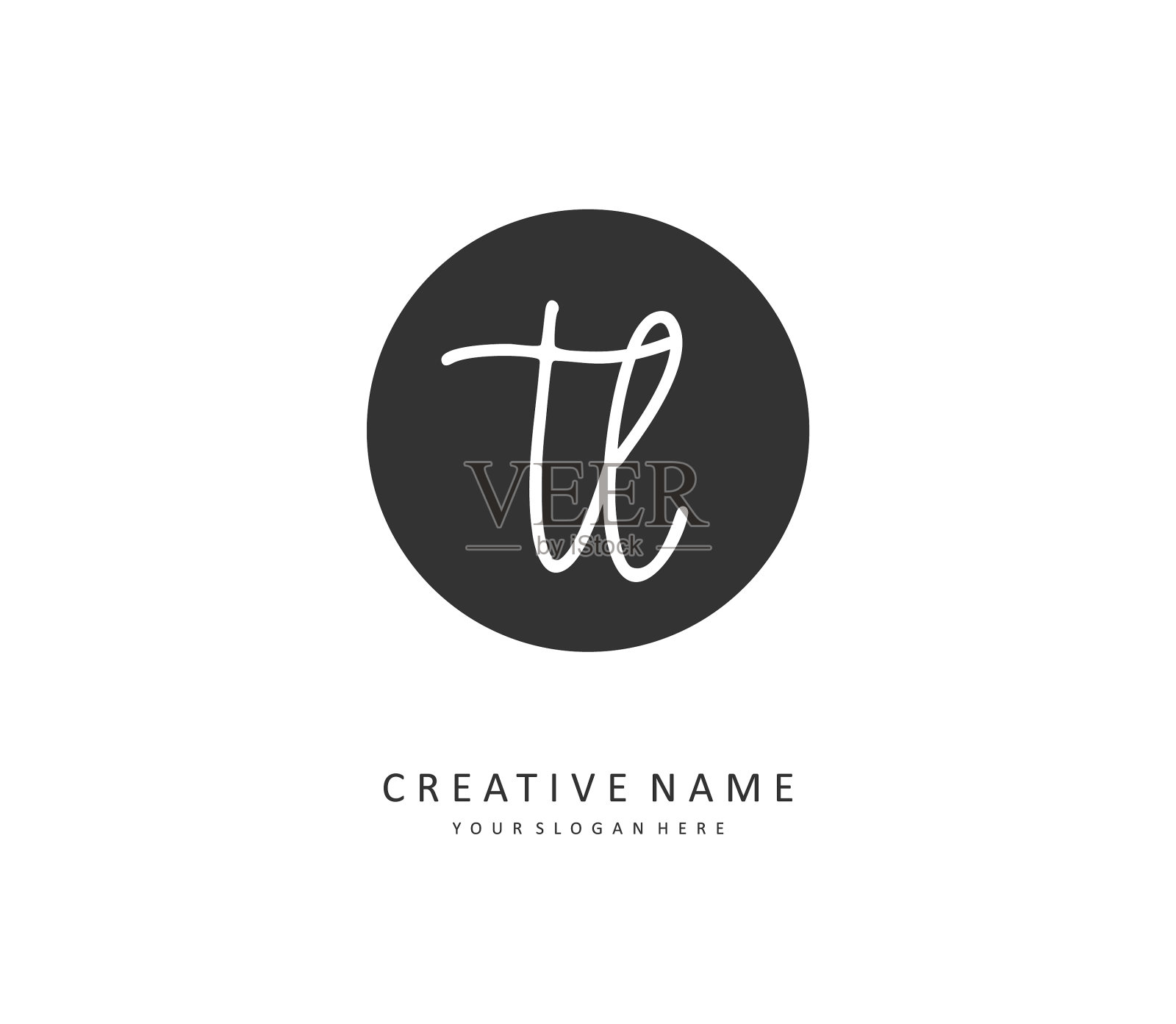 Tl首字母手写和签名标志插画图片素材