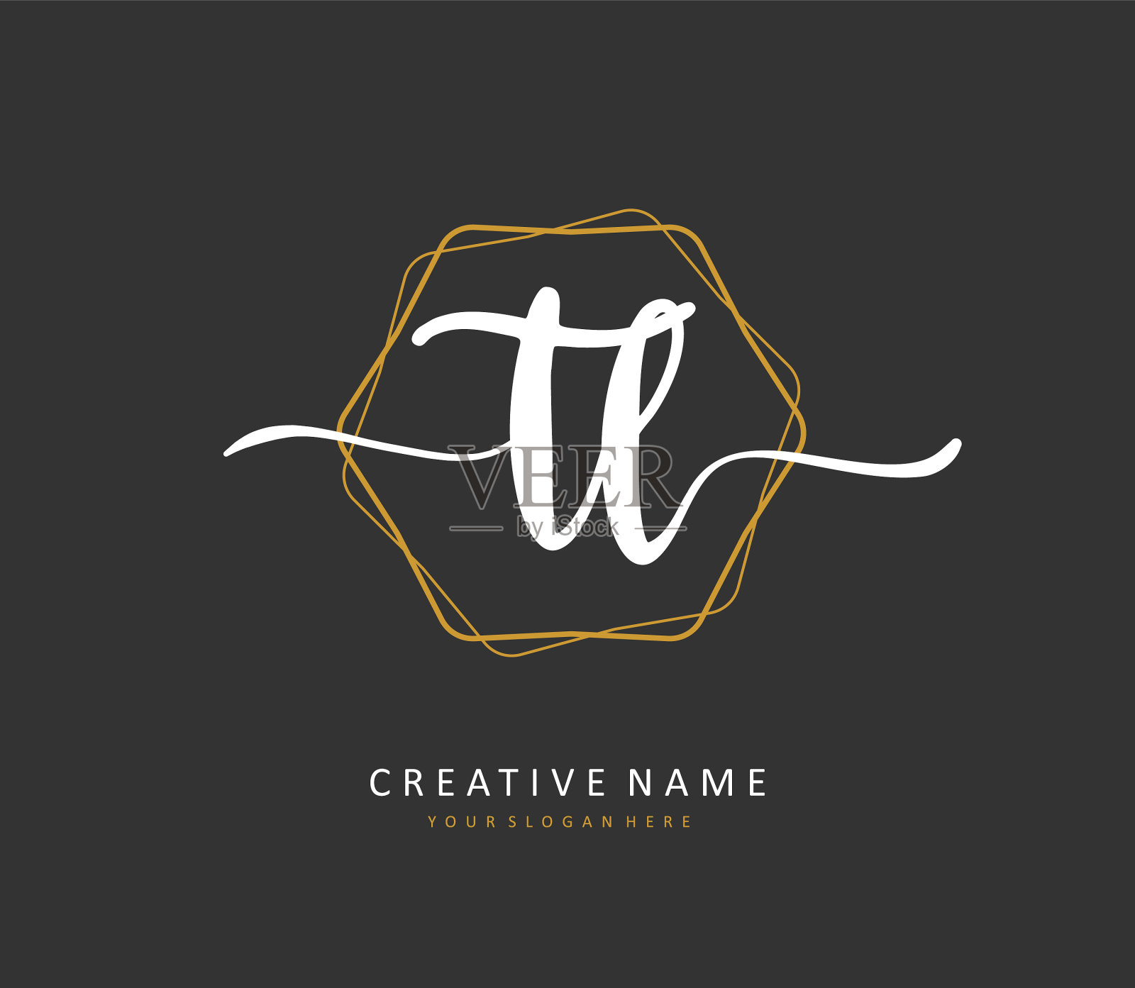 Tl首字母手写和签名标志插画图片素材