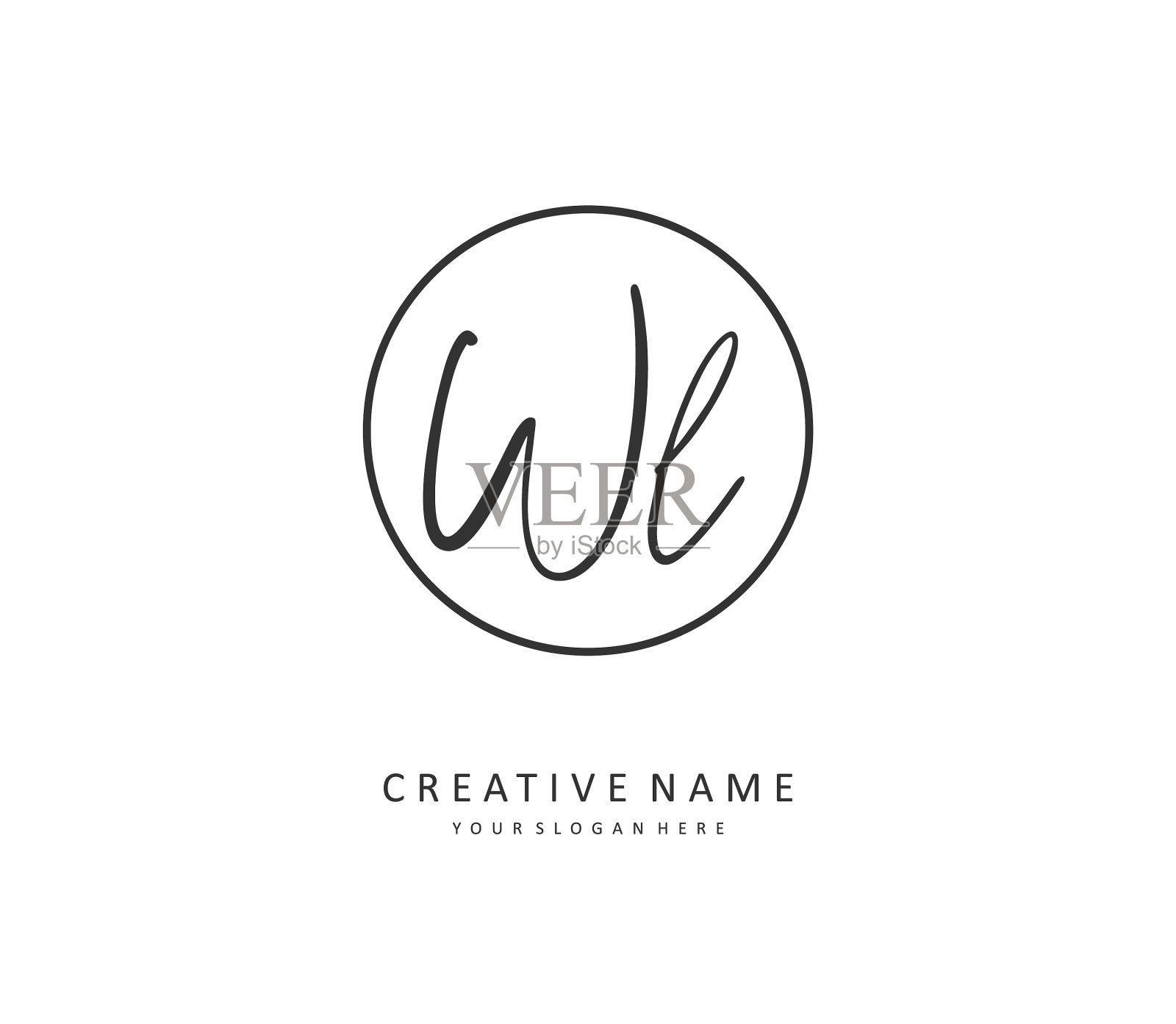 首字母手写和签名标志插画图片素材