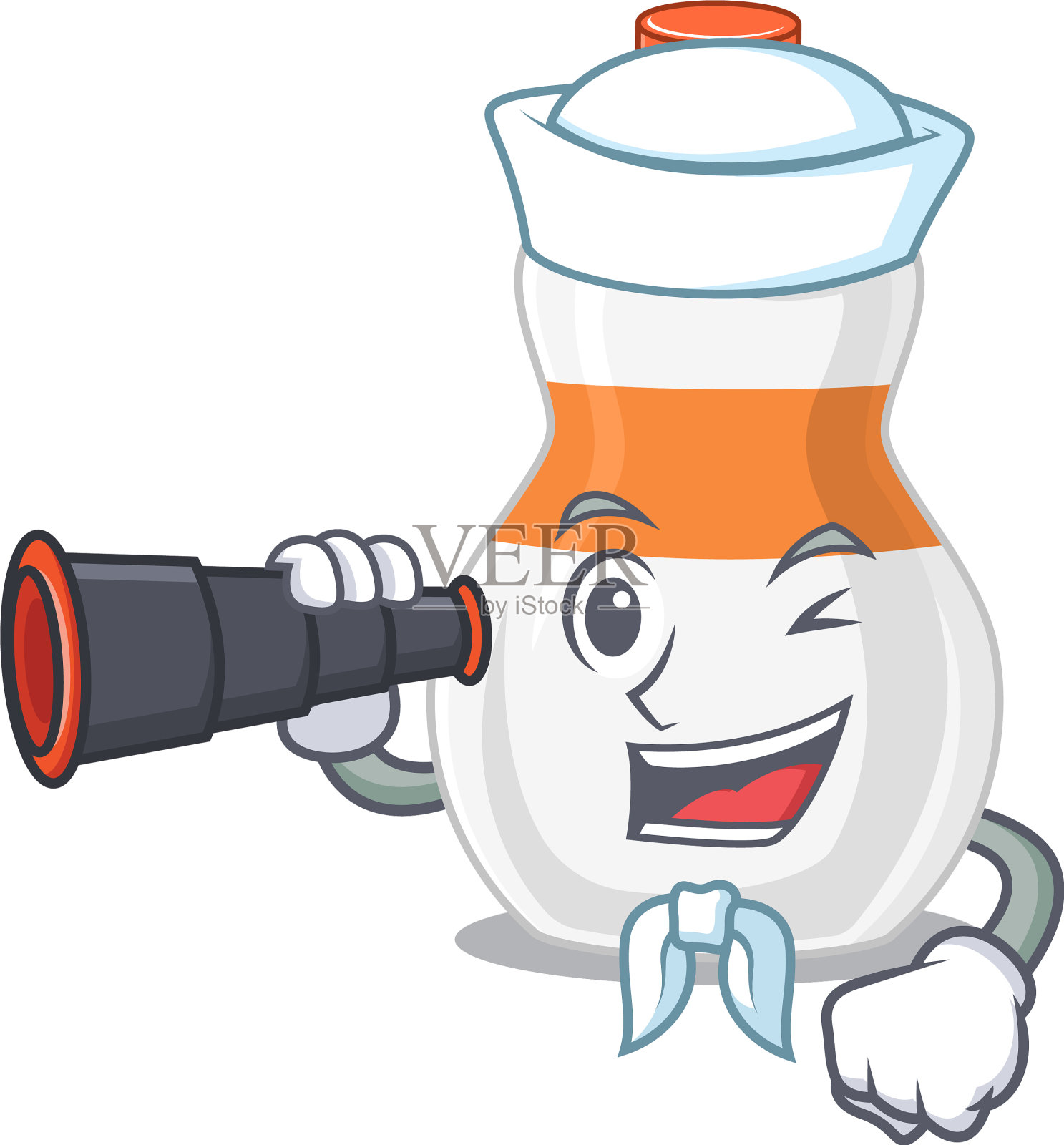 卡通形象的身体乳液水手与双筒插画图片素材