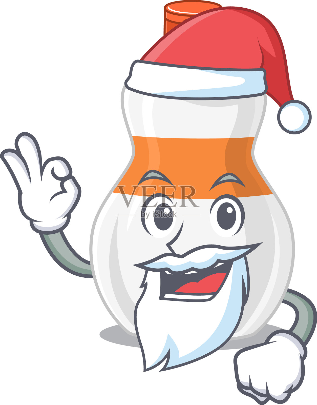 卡通身体润肤露圣诞老人可爱的手指ok插画图片素材