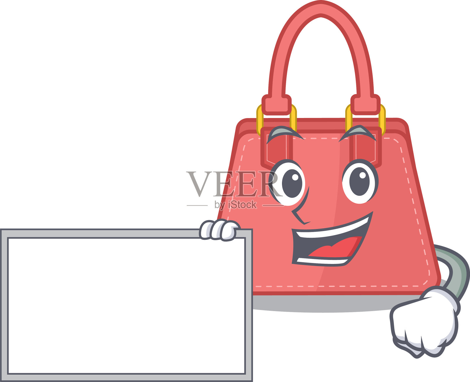 卡通人物设计女性提包插画图片素材