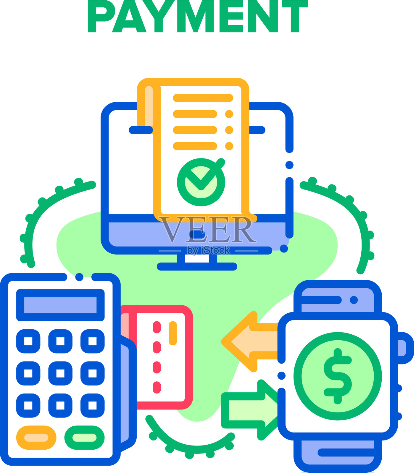 支付设备概念颜色插画图片素材