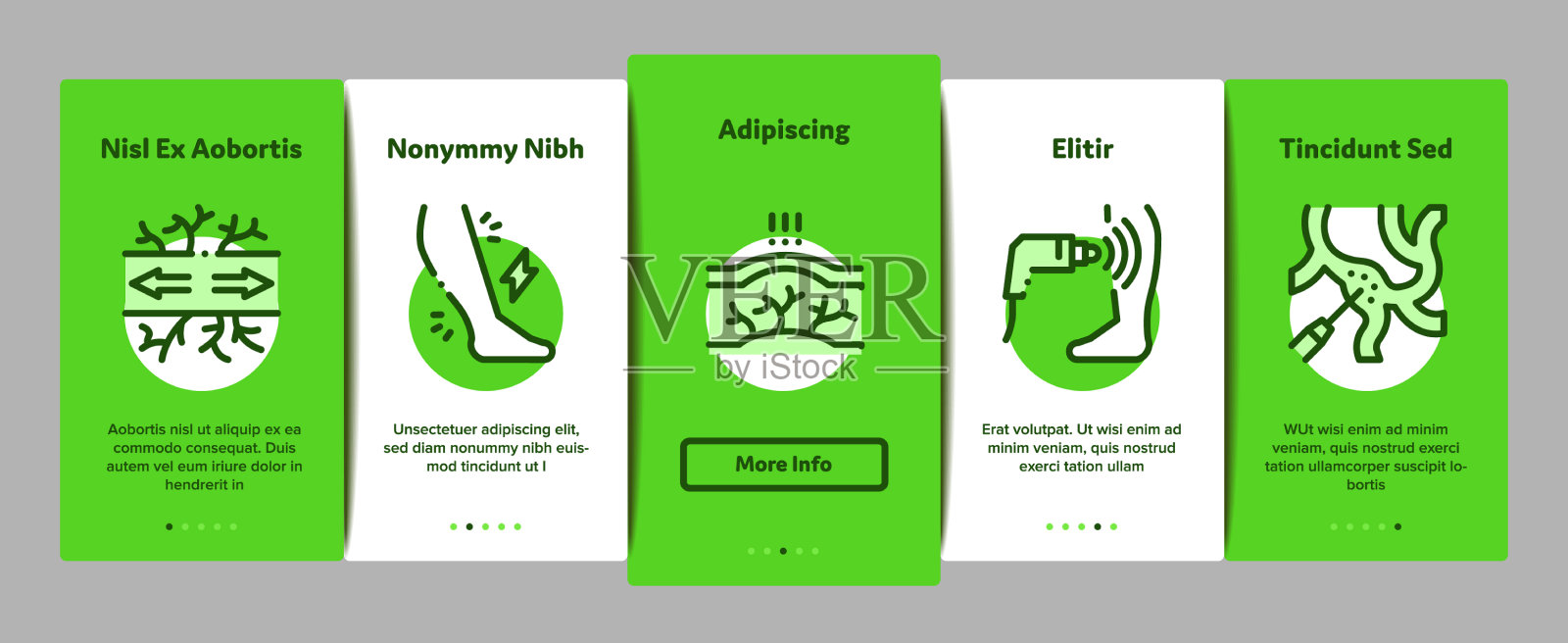 静脉曲张疾病的元素图标插画图片素材