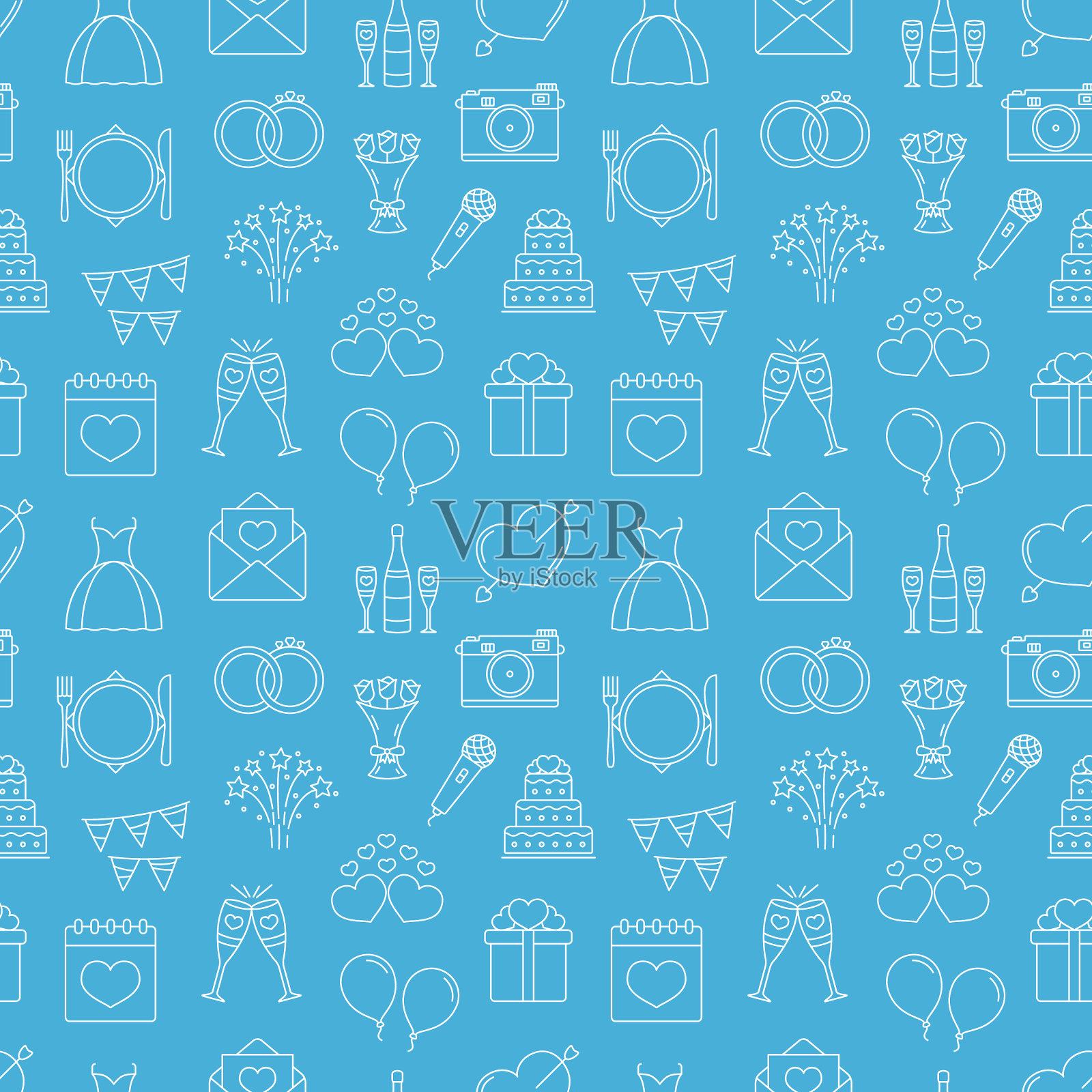 婚礼无缝模式插画图片素材