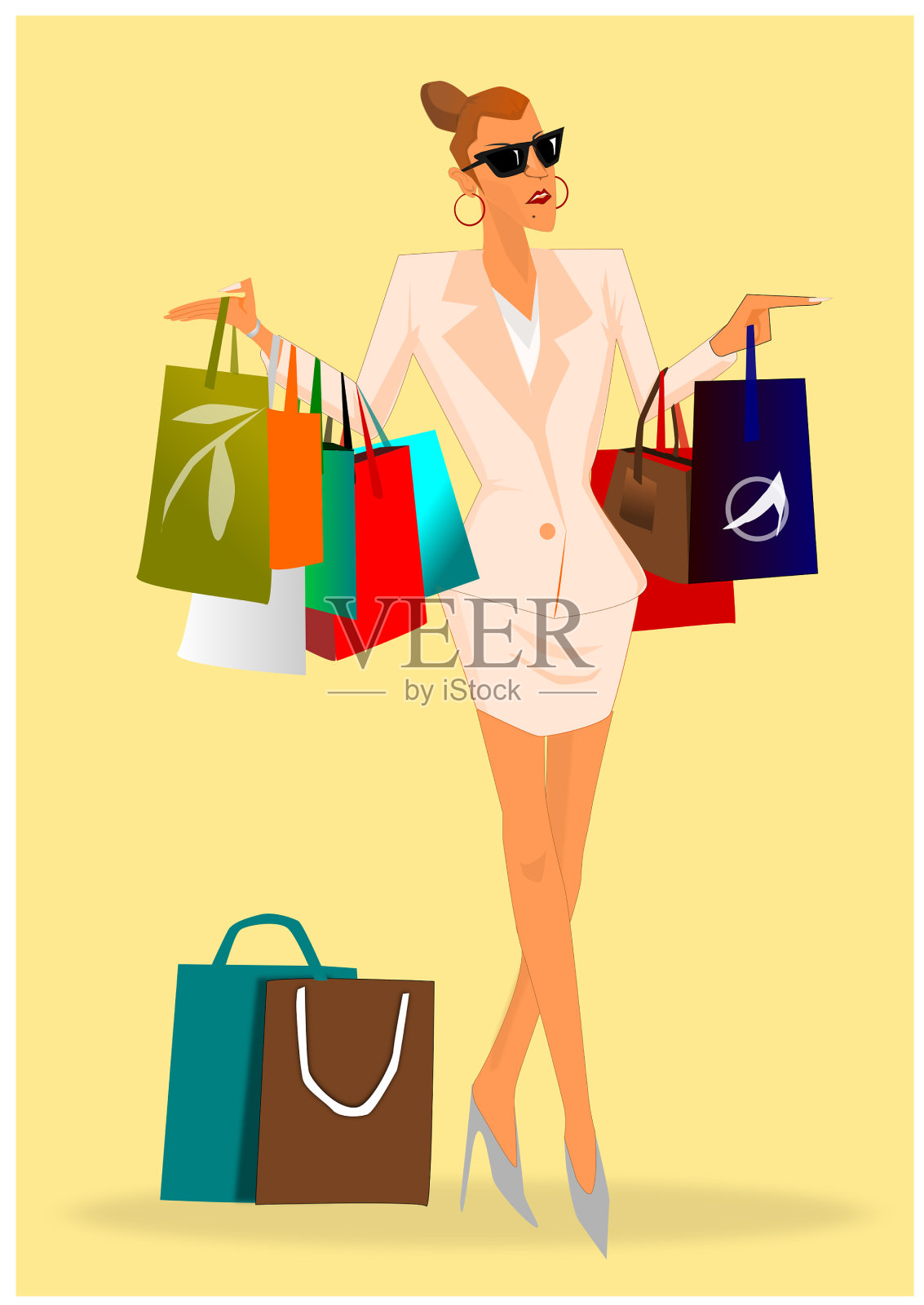 购物女王插画图片素材