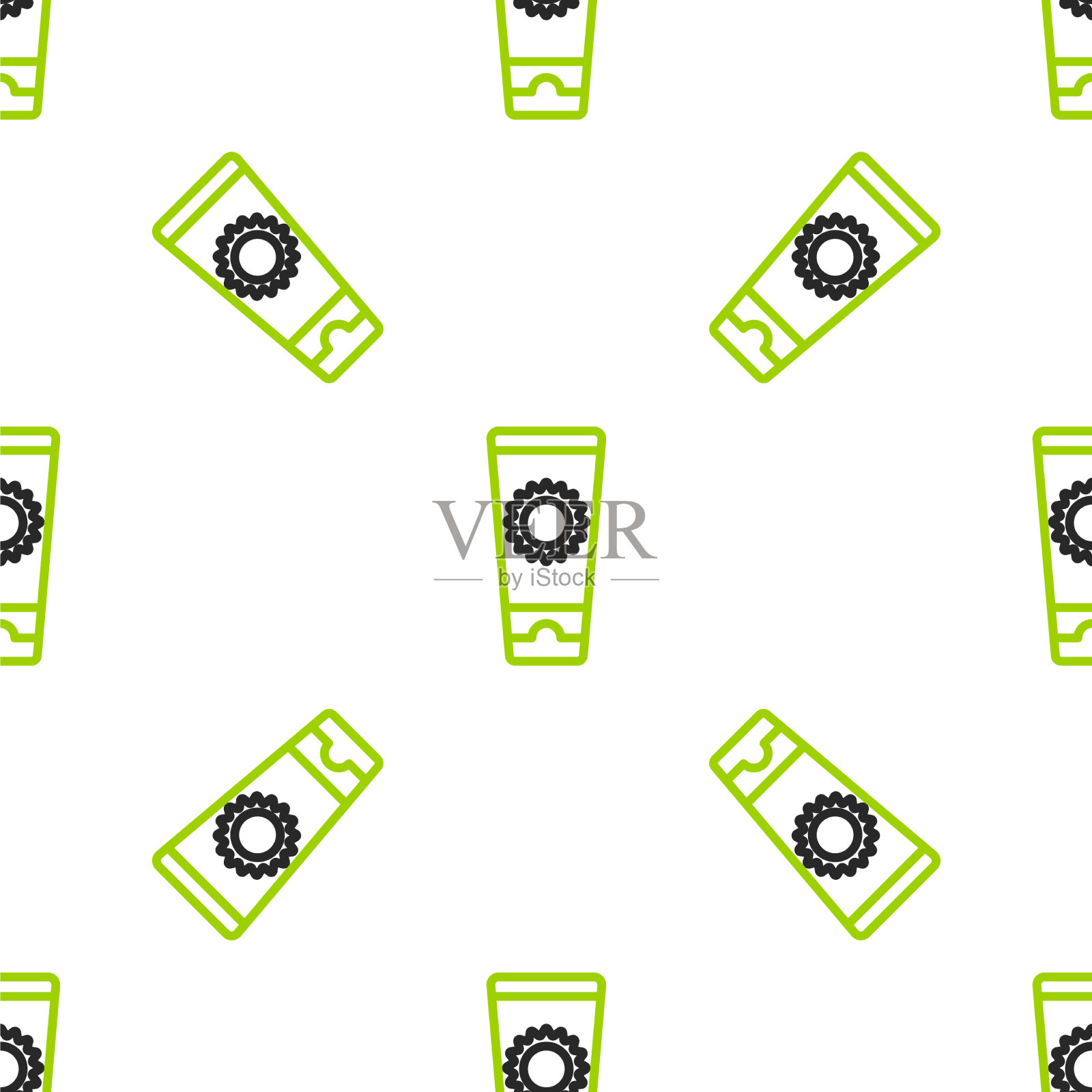 线防晒霜在管图标孤立插画图片素材