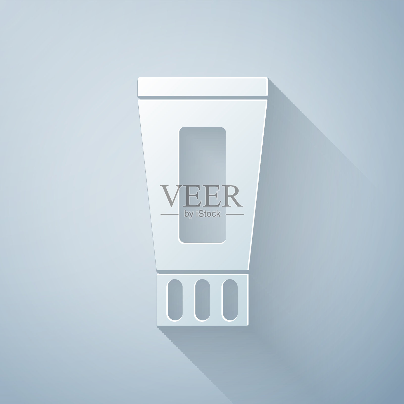 纸切管牙膏图标孤立在灰色图标素材