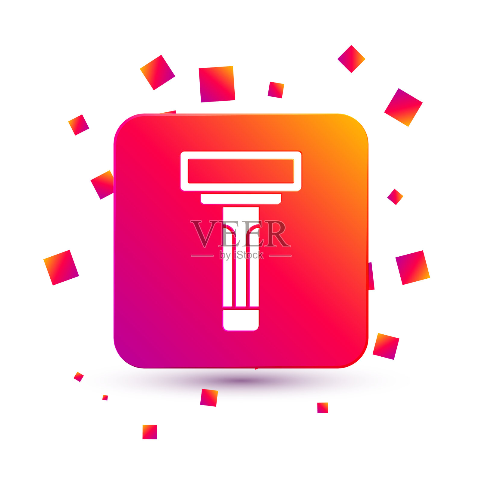 白色剃须剃须刀图标孤立在白色插画图片素材