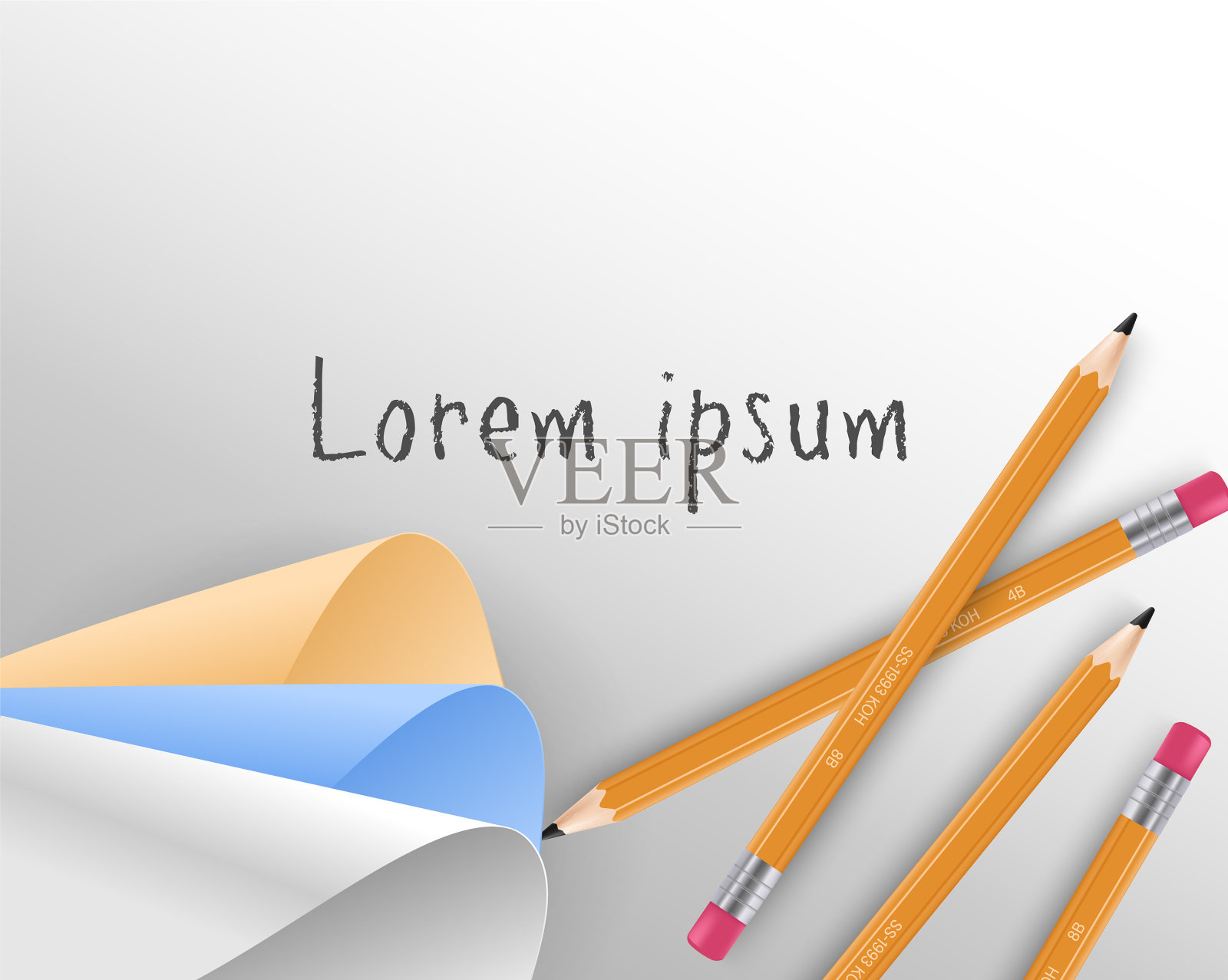 逼真的卷笔刀削片上插画图片素材