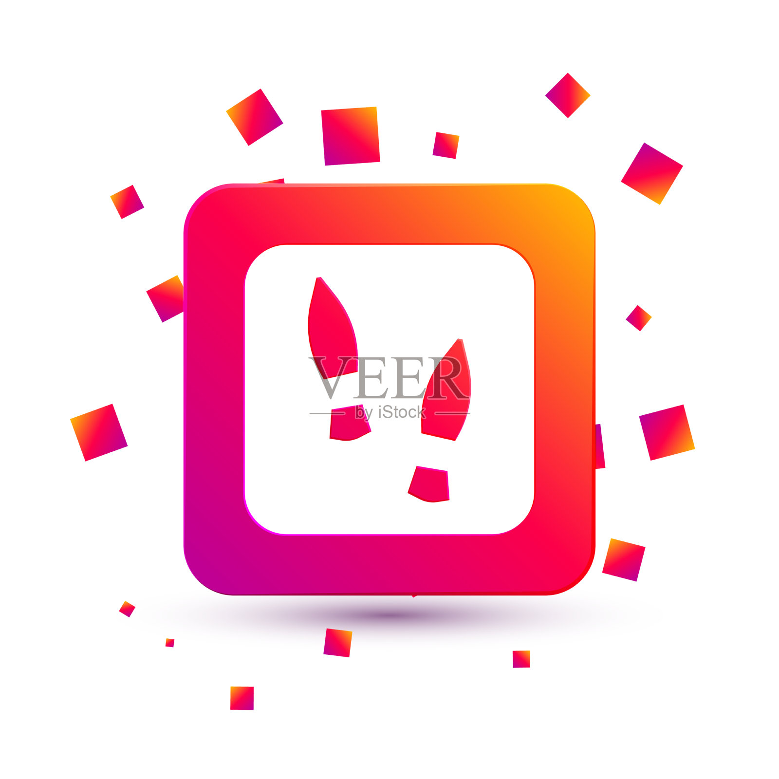 白色人类脚印鞋图标隔离插画图片素材