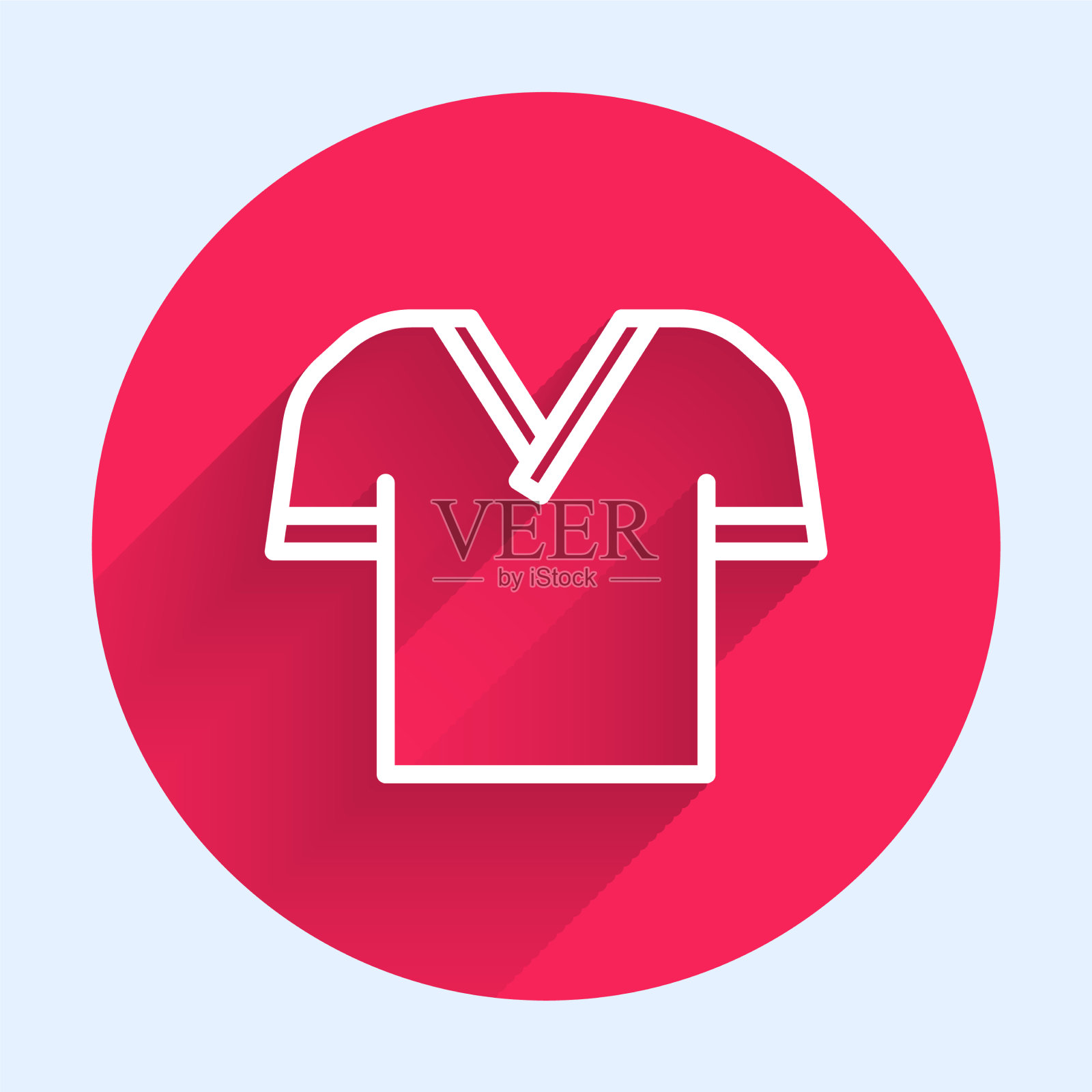 白线高尔夫球衫图标孤立与长插画图片素材